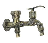 ABOOFAN Robinet Antique Double en Alliage de Zinc Double Sortie pour Machine à Laver, Design Vintage Élégant, Facile à Utiliser, Cuisine et Buanderie Plusieurs styles