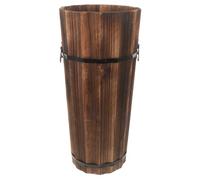 ABOOFAN Seau à Parapluie en Bois Marron pour Intérieur, Porte-parapluies