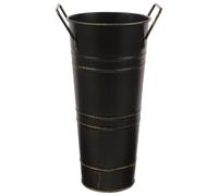ABOOFAN Seau Parapluie en Fer Noir Bac De Rangement pour Parapluie Pot De Fleurs en Métal Vintage Pied De Porte-Parapluie pour Salle De Classe Vase De Bac à Aîné Fer Forgé Corbeille Le