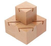 ABOOFAN Socle en Bois Massif Porte-cartes de Table Carré 4 Pièces en Hêtre Support Fente pour Cartes de Visite Porte-notes Mariage Restaurant Buffet