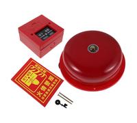 ABOOFAN Sonnerie D'alarme Incendie 6 Pouces en Métal Plastique, Rouge | Activation par Bouton, Usage Écoles et Entrepôts, Signal Sonore Puissant, Kit avec Autocollant D'appel