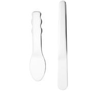 ABOOFAN Spatules Cosmétiques Cuillères Portables et Sûres en Acier Inoxydable Lot de 2 Argenté pour Soins Peau, pour Maquillage et Application Visage