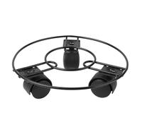 ABOOFAN Support Rond pour Pots de Fleurs en Métal Noir roulettes, Chariot Mobile pour Plantes en Pot, pour Jardin et Balcon, Design Esthétique et Fonctionnel