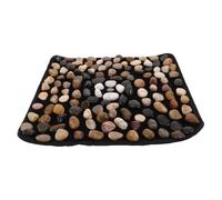 ABOOFAN Tapis de Bain Antidérapant Galets, Massage, Salle de Bain Spa | Texture Pierre Naturelle, Effet Rivière, Résistant à L’eau Taches, Usage et Bain