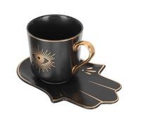 ABOOFAN Tasse à Thé en Céramique de Style Européen avec Soucoupe, Design Simple et Créatif, pour Maison ou Salon de Dessert, pour Chocolat Chaud et Jus