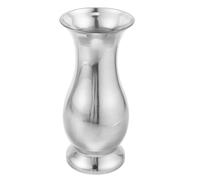 ABOOFAN Vase de Table Rond en Acier Inoxydable Argenté, Style Moderne | Décoration Polyvalente pour Bureau et Intérieur, Facile à Nettoyer, Ne Bascule Pas Aisément
