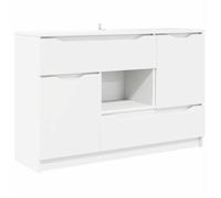 ABOTT@Buffet de Cuisine KENNETH - ENFILADE - Armoire Bas vitrine avec tiroir Blanc 100x30x65,6 - Bois d'ingénierie - 136536