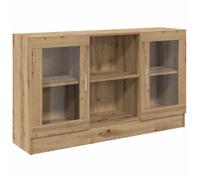 ABOTT@Buffet de Cuisine KENNETH - ENFILADE - Armoire Bas vitrine chêne artisanal 120x30,5x70cm - Bois d'ingénierie - 549231