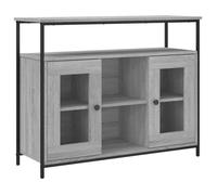 ABOTT@Buffet de Cuisine KENNETH - ENFILADE - Armoire Bas vitrine sonoma gris 100x35x80cm - Bois d'ingénierie - 301757
