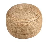About Home Pouf/ottoman/repose-pieds tressé à la main 100 % jute naturel - Convient pour salon, chambre à coucher, terrasse, chambre d'enfant (siège pour enfants) - Taille 50 x 30 x 30 cm (L x l x H)