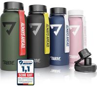 ABOVE . Bouteille thermos en acier inoxydable 1L - sans BPA, anti-fuite & robuste - garde la chaleur pendant 12h, la fraîcheur pendant 24h - avec fermeture supplémentaire pour boire pour le sport, le