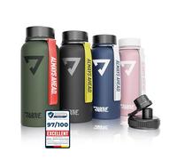 ABOVE . Bouteille thermos en acier inoxydable 1L - sans BPA, anti-fuite & robuste - garde la chaleur pendant 12h, la fraîcheur pendant 24h - avec fermeture supplémentaire pour boire pour le sport, le