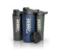 ABOVE. Shaker Proteine Inox 750ml - Sans BPA & Isotherme: Maintient les Boissons Froides 12H - Echelle Gravee & Bouchon 100% Etanche - Robuste & Durable - Compatible Lave-Vaisselle jusqua 45°C (Bleu)