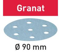 Festool Disque abrasif Granat STF D90/6 P180 Ø90 mm – Boîte de 100 pièces