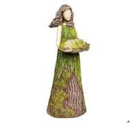Abreuvoir à oiseaux extérieur - Statue de fée en Sherwood avec mangeoire à oiseaux - Ornement en résine - Statue de jardin