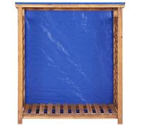 Abri à bois - AKOZON - AKO7731038930412 - Bois d'acacia massif - 105x38x115 cm - Toit incliné avec bâche