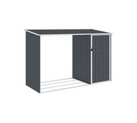 vidaXL Abri à bois de jardin 245x98x159 cm - Anthracite