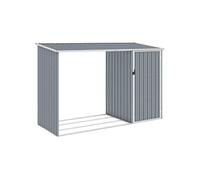 Abri à Bois de Jardin Hangar de Stockage d'Outils Abri de Rangement Remise en Rondins Cabane Extérieur Gris 46294