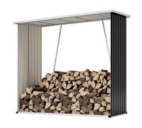 Abri à bois en acier galvanisé 172 × 88 × 148 cm, range-bûches avec toit incliné, surélevé, résistant aux intempéries