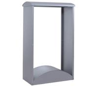 Abri a bois range bûches exterieur 160 x 98 x 50 cm en metal galvanise gris 04_0008891