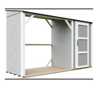 Abri à bûches avec remise 4,14 m², abri pour bois de chauffage gris