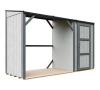 TIMBELA M985-TUNDRA Cavern Abri à bûches avec Remise 4,14 m², abri pour Bois de Chauffage avec Rangement fermé