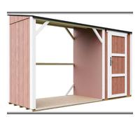Abri à bûches avec remise 4,14 m², abri pour bois de chauffage rouge