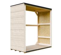 Abri à bûches extérieur 1,14 m² - 75 x 153 x H159 cm - Remise extérieure pour Bois de Chauffage résistante aux intempéries pour Le Jardin - M980-1