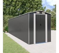 Abri à outils, anthracite, en acier galvanisé, 192 x 772 x 223 cm, résistant aux intempéries, avec beaucoup d'espace de rangement, porte coulissante pratique, idéal pour outils, abri de jardin, garage