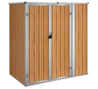Abri à outils de jardin - AKOZON - Marron - Acier galvanisé - 161x89x161 cm - Sécurisé