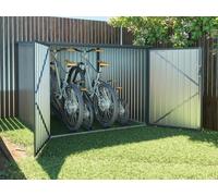 Abri à vélo métal en acier galvanisé effet bois 4 m² pour 4 vélos - NIKI