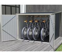 Abri à vélo métal en acier galvanisé gris anthracite 4 m² pour 4 vélos - NIKI
