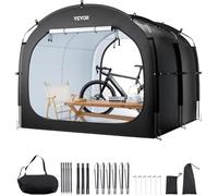 VEVOR Abri à Vélo pour 5 Vélos Tente de Rangement Spacieuse Étanche, avec Fenêtre Ventilée, Poteaux Fibre de Verre Résistant, Double Fermeture Éclair, Tissu Oxford, Facile à Installer, pour Extérieur