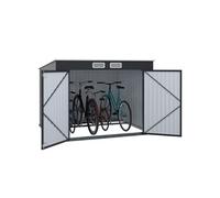 IDMarket - Abri à vélos en métal Gris Anthracite verrouillable | Avec kit d'ancrage pour 4 vélos