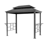 TOOLPORT pavillon de barbecue 2,8 x 1,8 m toit en acier avec 2 tablettes latérales, anthracite