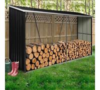 Abri Bois De Chauffage 4 M³ En Acier Galvanisé Gris