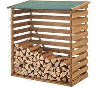 Abri-bûches couvert sapin 123 x 116 x 64 cm [en.casa]