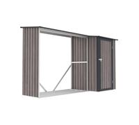 Abri bûches métal avec rangement en acier galvanisé 3,49 m3 - 2.5 stères - L282 x P109 x H168 cm - DORWOOD