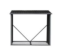 Abri bûches métal en acier galvanisé 1,69 m3 - 2 stères - L182 x P83 x H148cm - DERWOOD