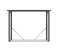 Abri bûches métal en acier galvanisé effet bois 3,27 m3 - 4 stères - L242 x P89 x H190 cm - WINWOOD