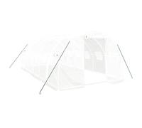 Abri ciré avec cadre en acier blanc 18 M2 6 x 3 x 2 m | Couverture en polyéthylène, cadre galvanisé, porte enroulable et 4 fenêtres latérales, pour fruits et légumes