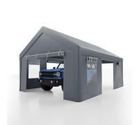 Abri d'auto portatif extérieur résistant d'auvent du carport 13x20 | Abri de garage portatif avec portes enroulables et fenêtres grillagées(Color-01)