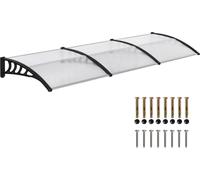 Abri de balcon, de fenêtre ou de porte en polycarbonate et aluminium, marque Outsunny, dimensions 303 x 96 x 27 cm, couleur noire et transparente