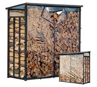 Abri de bois pour bûches, résistant aux intempéries - 143 x 70 x 145 cm - Volume de 1,4 m³