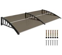 Abri de fenêtre et de porte extérieur Outsunny, en polycarbonate et aluminium, dimensions 200x96x27 cm, couleur marron