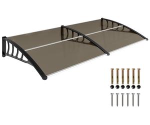 Abri de fenêtre et de porte extérieur Outsunny, en polycarbonate et aluminium, dimensions 200x96x27 cm, couleur marron