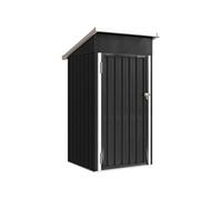 Outsunny Abri de Jardin en métal, cabane de Jardin extérieure 107,5 x 91 x 185 cm, Porte verrouillable, Toit incliné, aérations et Gants, cabanon Rangement Outils en Acier galvanisé, Gris foncé
