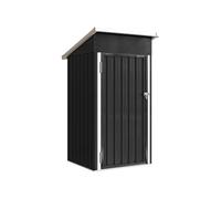 Abri de jardin 0,74 m² toit incliné porte verrouillable aérations tôle acier ondulé anthracite