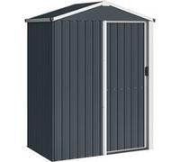 Abri de jardin 1,18 m² porte coulissante verrouillable tôle acier ondulée gris Gris