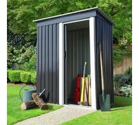 Abri De Jardin 1,3 M² Gris En Acier Galvanisé Blanc